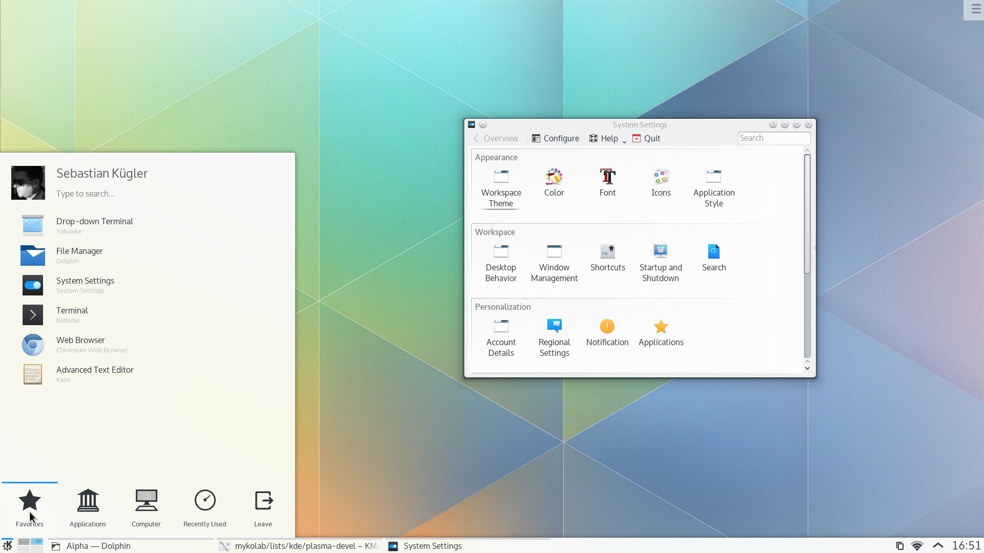 KDE Plasma 5的第二个bug修复版本发布，带来了很多的改变