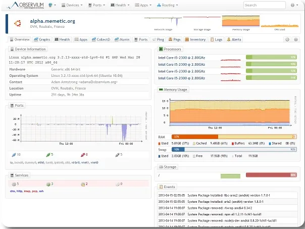 使用Observium来监控你的网络和服务器