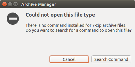 如何修复：There is no command installed for 7-zip archive files