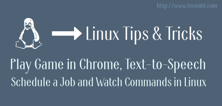 Linux 小技巧：Chrome 小游戏，让文字说话，计划作业，重复执行命令