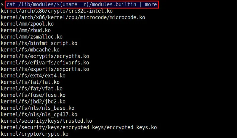 Linux有问必答：如何找出Linux中内置模块的信息