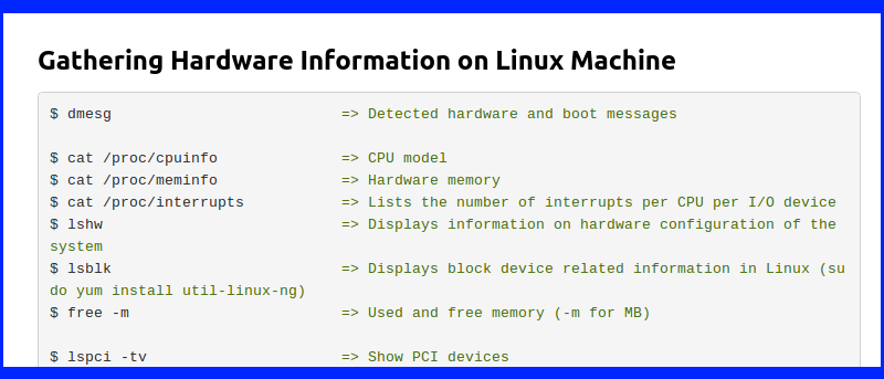 Linux 系统下查看硬件信息命令大全