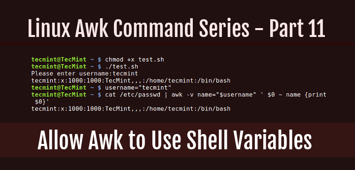 awk 系列：如何让 awk 使用 Shell 变量