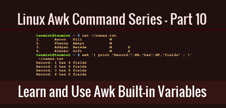 awk 系列：如何使用 awk 内置变量