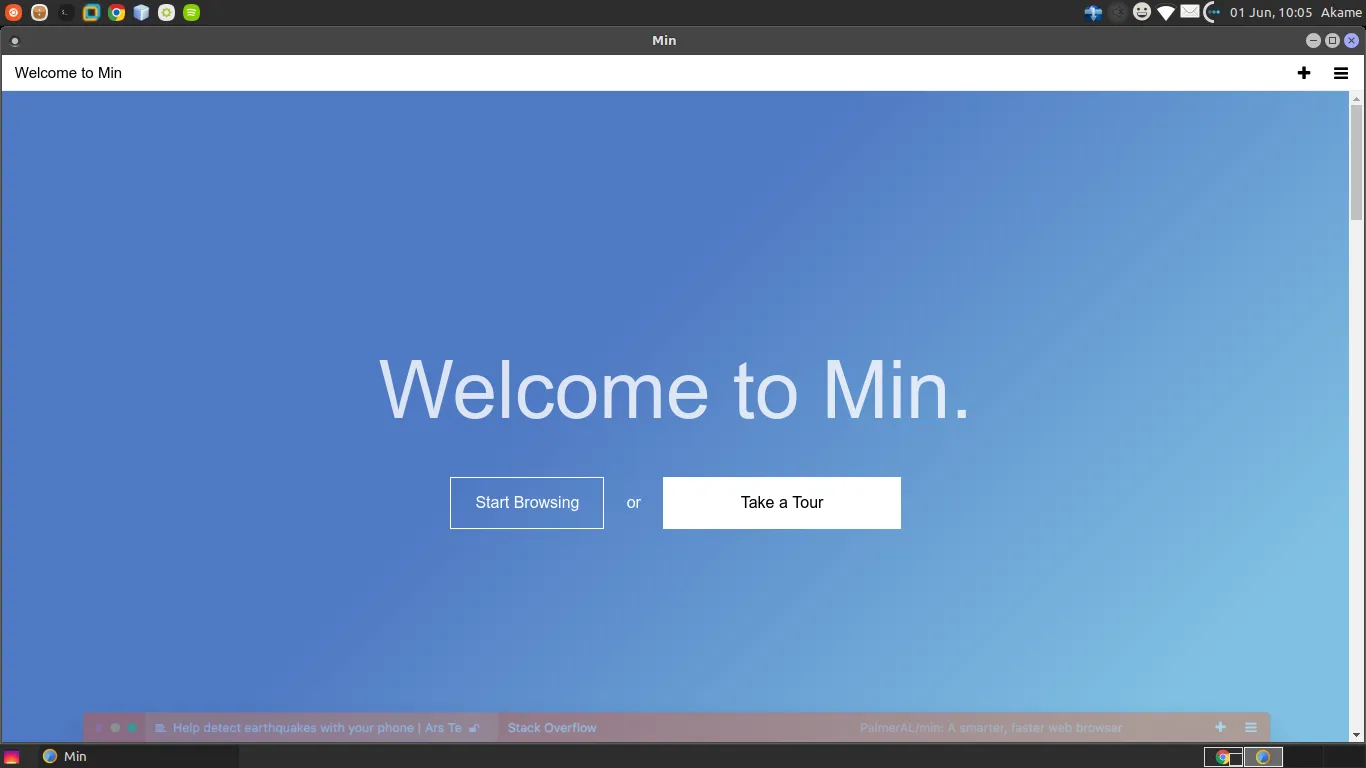 使用极简浏览器 Min 浏览网页