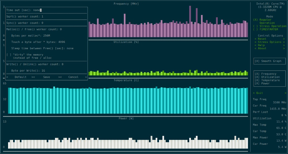 s-tui：在 Linux 中监控 CPU 温度、频率、功率和使用率的终端工具