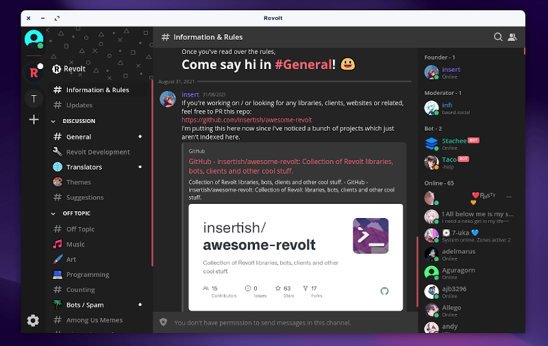 Revolt：Discord 的开源替代品