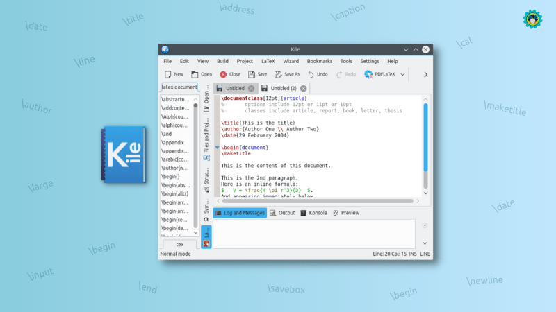 Kile：来自 KDE 的交互式跨平台 LaTeX 编辑器