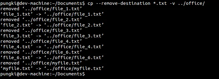 Remove destination option