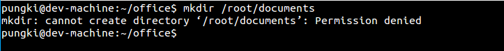 mkdir permission denied