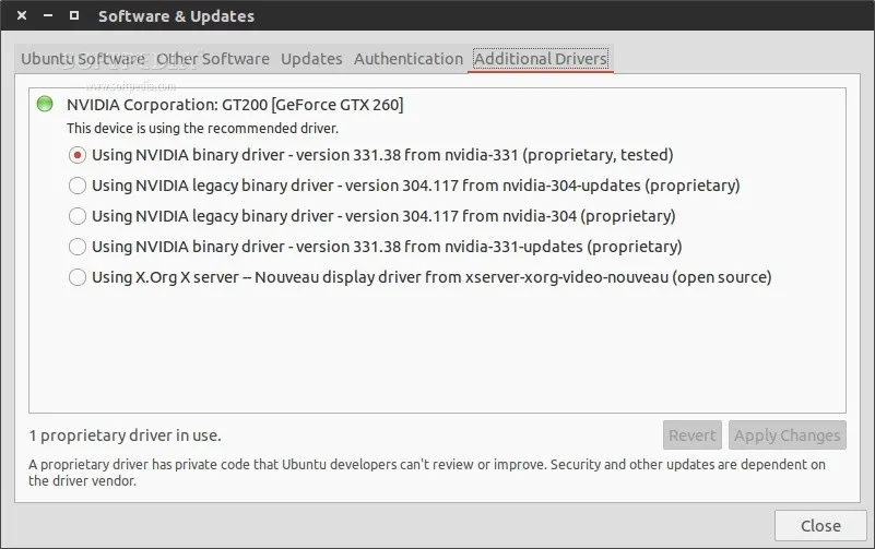 Software & Updates drivers