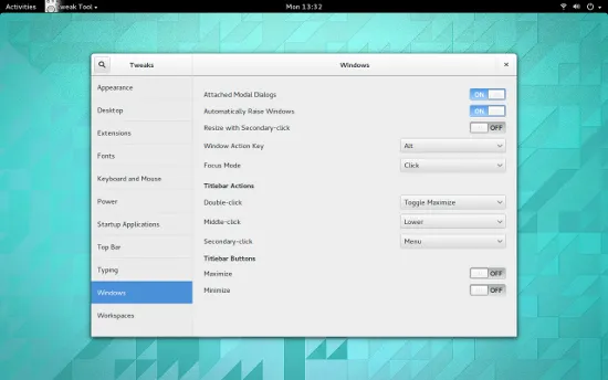 图 1: Adding the minimize button back to the GNOME 3 windows.