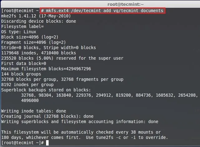 Create Ext4 File System