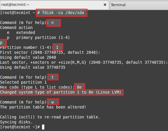 Create LVM Partition