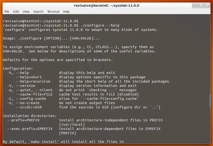 Sysstat Configure Help