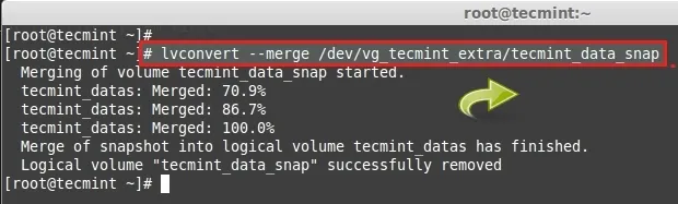 Restore LVM Snapshot