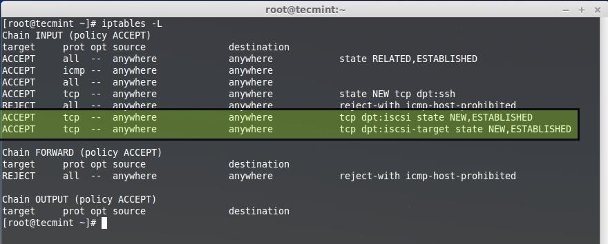 Add iSCSI Ports to Iptables