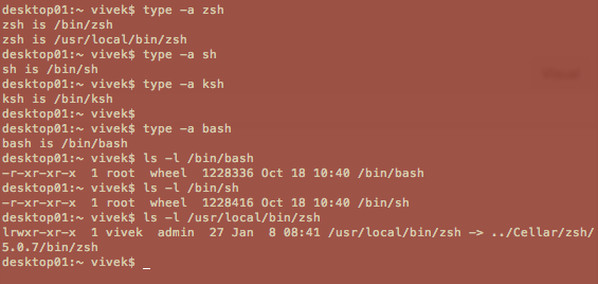 Fig.02: Finding out your shell path