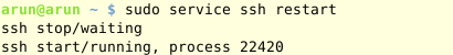 Restarting ssh