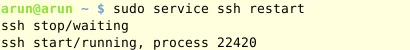 Restarting ssh