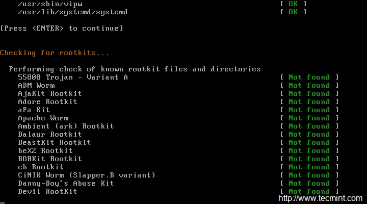 RootKit 扫描结果