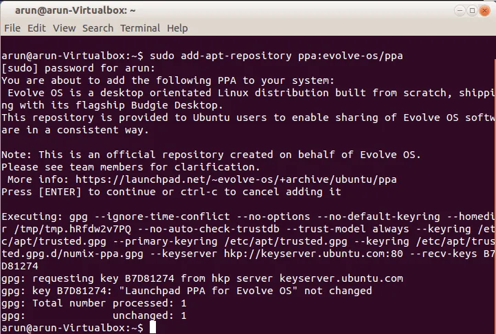 添加Budgie的ppa源