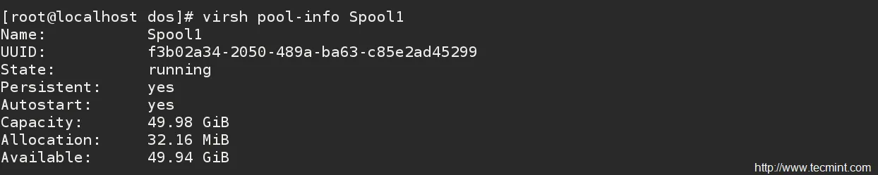 Check KVM Storage Pool Information