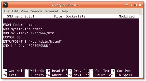configuring Dockerfile
