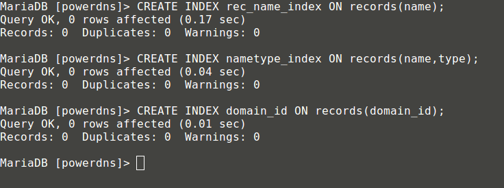 Create Index of Table