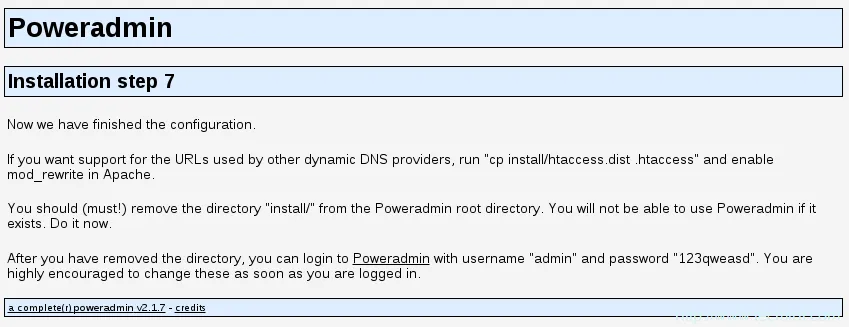 PowerDNS Installation Completed