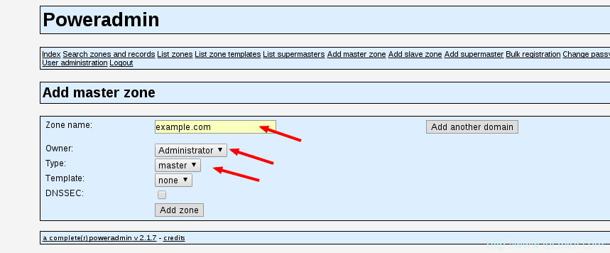 Master DNS Zone