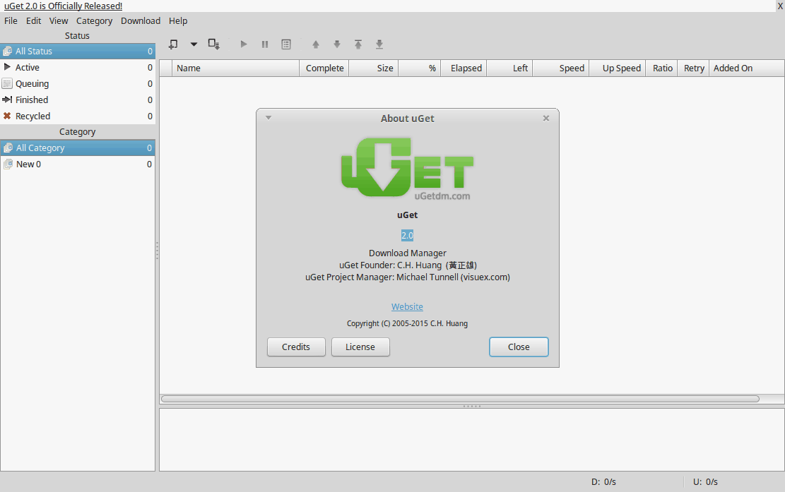 uGet 版本: 2.0