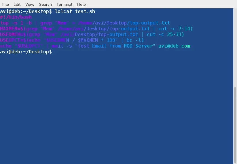用 lolcat 来展示代码