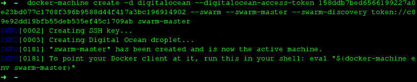 Docker Machine Swarm Master Create