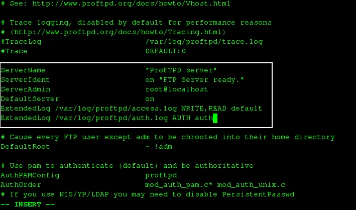 调整 ProFTPD 设置