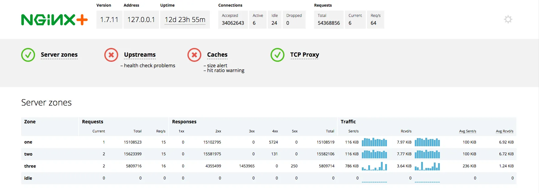 NGINX Plus status board