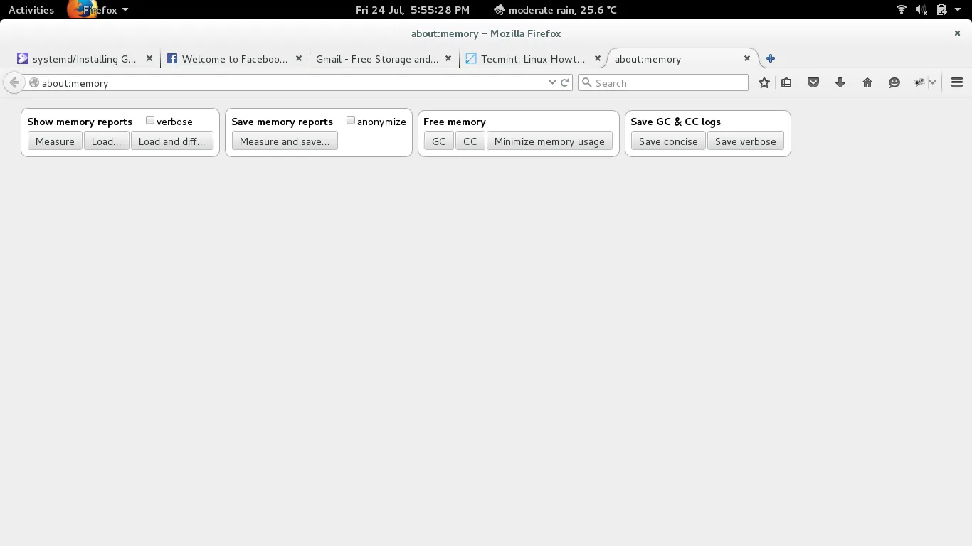 Check Firefox Memory Usage
