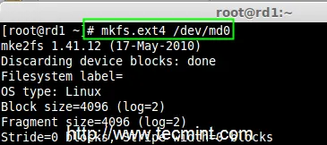Create RAID Device Filesystem