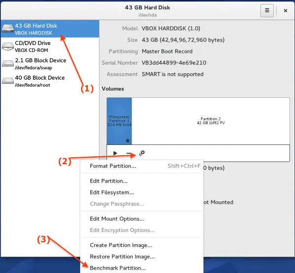 Fig.04: Benchmark disk/partition