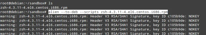 Convert .rpm to .deb Package