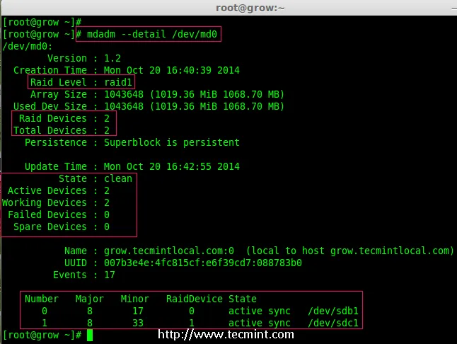 Check Existing Raid Array
