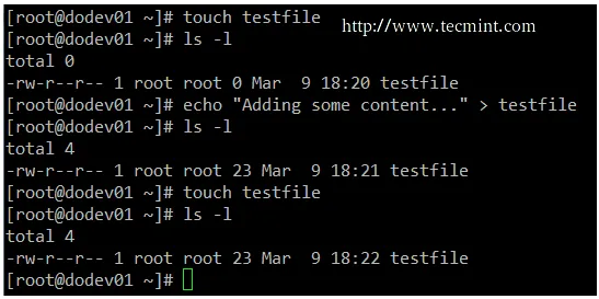 touch command example
