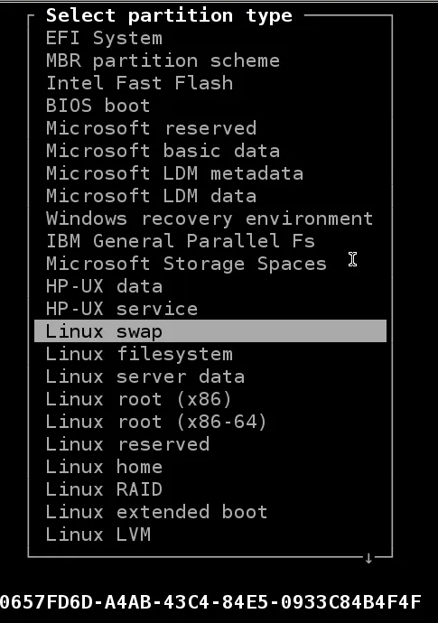cfdisk-specify-partition-type-swap