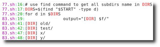 Fig.01: grep 命令显示搜索到的模式