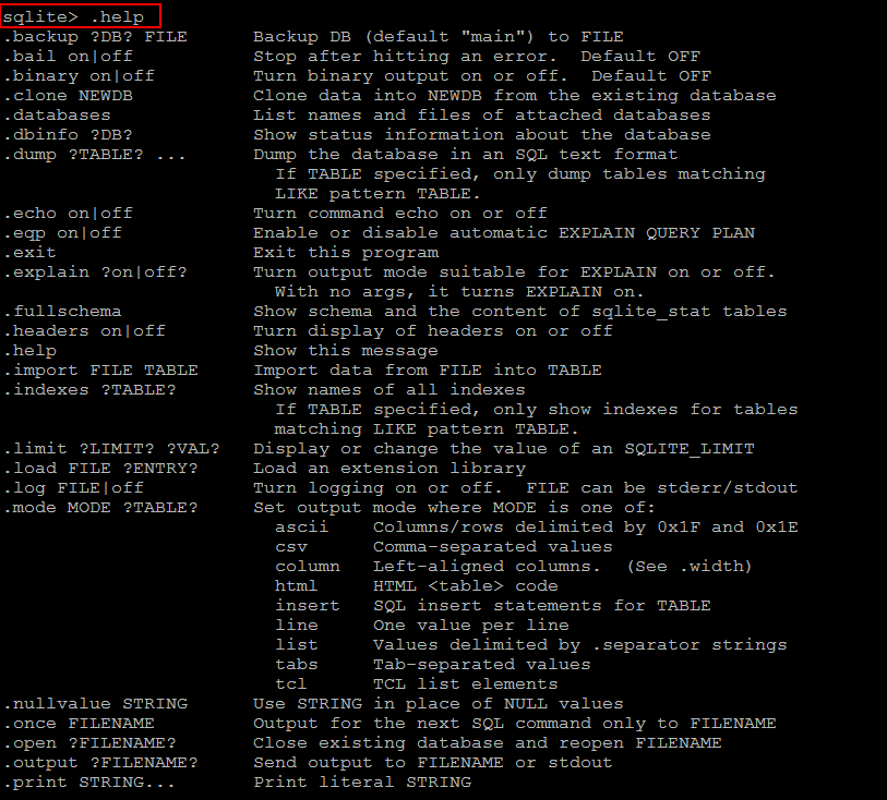 SQLite Help