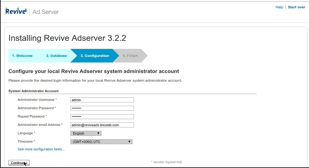 Configuring Revive Adserver