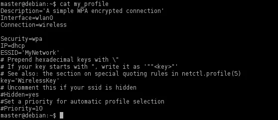 view network profile in arch linux