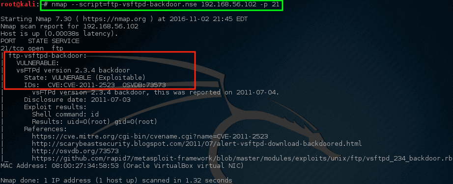 Nmap - Scan Host for Vulnerable