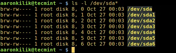 List All Linux Device Names
