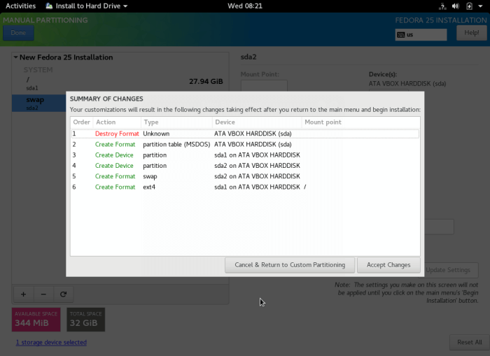 Accept Partition Changes